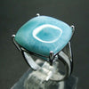 Selling 925 Sterling Silver Natural Larimar Ring Womens Engagement Wedding Ring For Gift