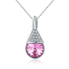 Hot Selling 925 Sterling Silver Water droplets Necklace Women Senior Austrian Crystal Jewelry Charm Statement Necklace