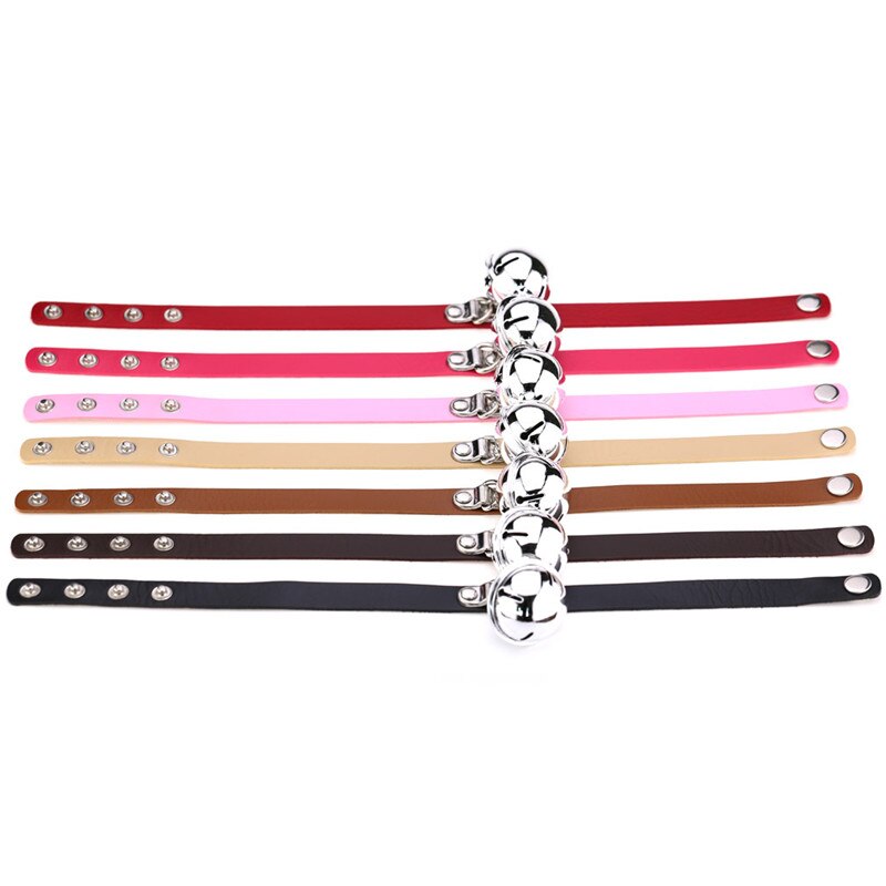 Selling Multi-color Bell Charms Choker Necklace Goth Leather Choker Collar Jewelry For Woman Girls Gift
