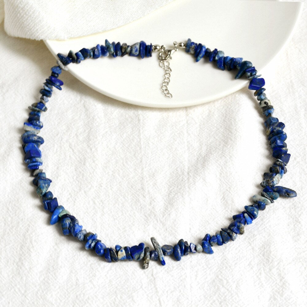 Selling Necklace for Female Color Handmade Necklace Ethnic Irregular Crystal Crushed Stone Necklace