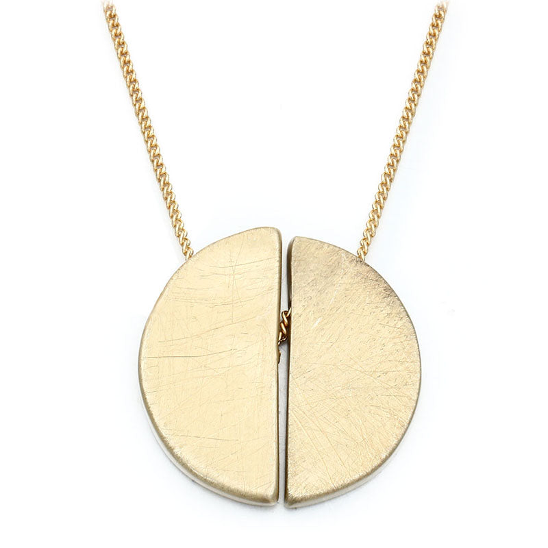 Hot-Selling Simple Design Brushing Wire Drawing Semi-circle Necklace Pendant Gold Silver Alloy Necklace Long Femme Bijoux Collar