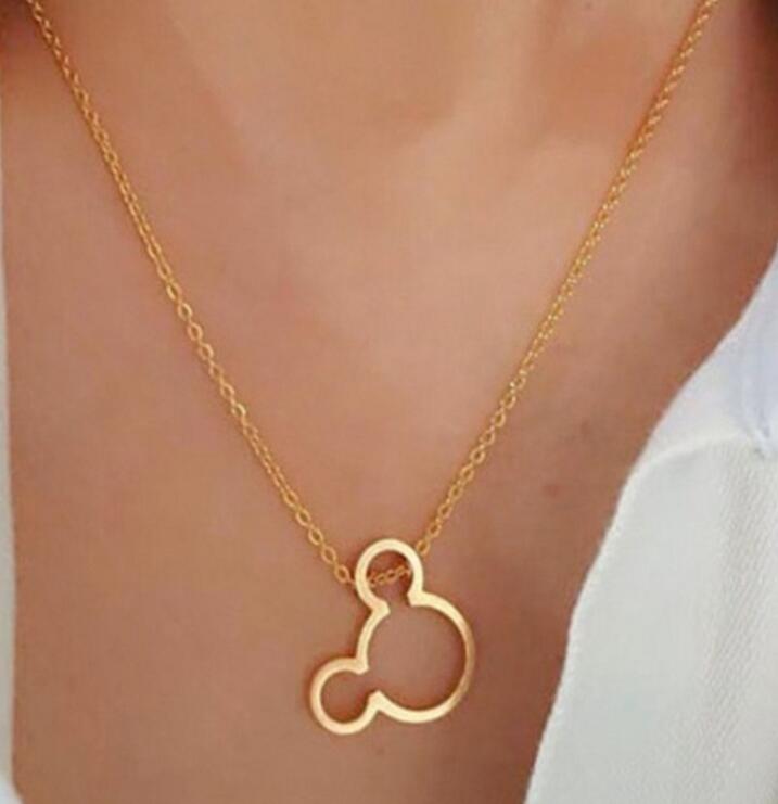 Hot Selling Simple Design Dainty Cute Mickey Necklace Cartoon Style Baby Mouse Necklace Christmas Gift