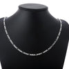 Silver color classic 4MM geometry chain Necklaces for woman fine party wedding accessories Jewelry gifts