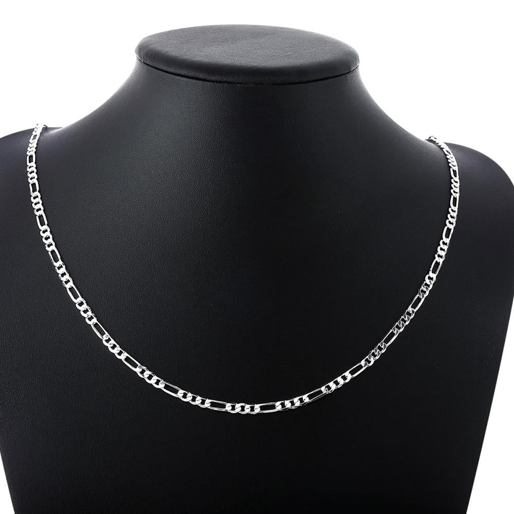 Silver color classic 4MM geometry chain Necklaces for woman fine party wedding accessories Jewelry gifts