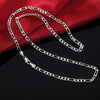 Silver color classic 4MM geometry chain Necklaces for woman fine party wedding accessories Jewelry gifts