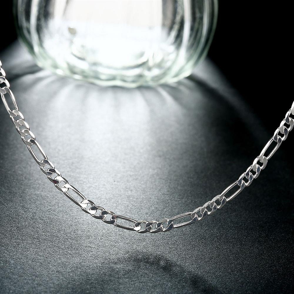 Silver color classic 4MM geometry chain Necklaces for woman fine party wedding accessories Jewelry gifts