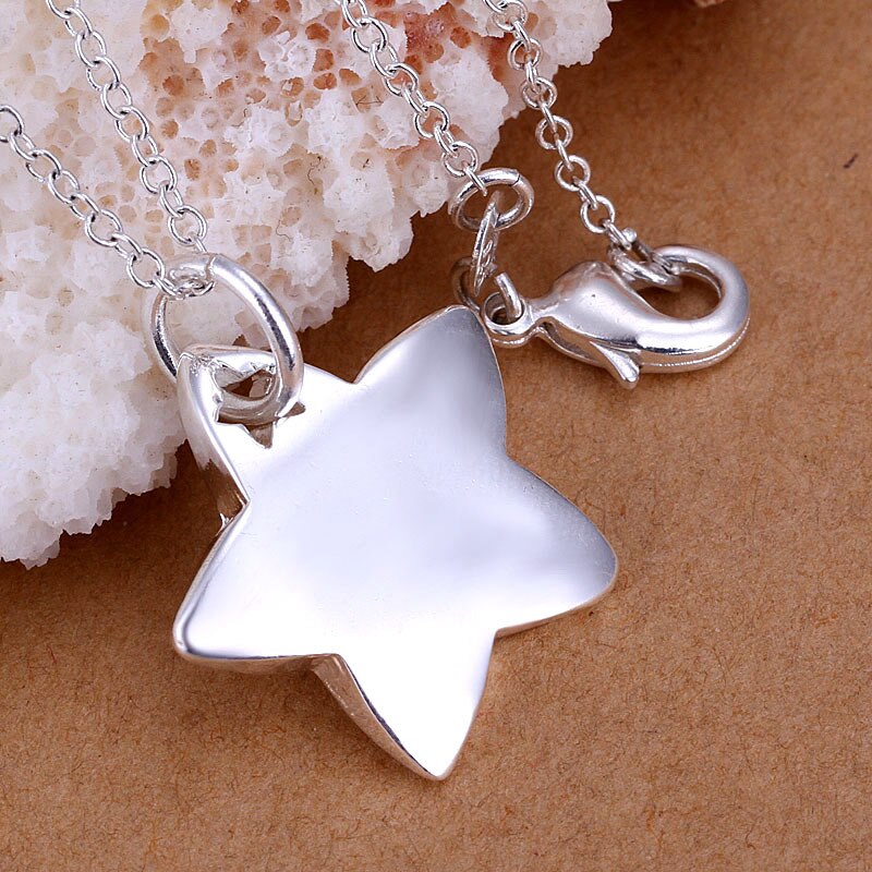 Special offer 925 Stamped Silver beautiful star pendant Necklace For Women Wedding party  designer Jewelry gifts