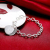 Special offer 925 sterling silver fine Round card Pendant Bracelets for men's women Wedding party gifts Jewelry
