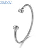 Hot Stainless Steel Women Cuff Bangles Bracelets Soft Tube CZ Crystal Rose Gold Gold Silver Color Lady Famous Brand Fine Jewelry