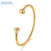 Hot Stainless Steel Women Cuff Bangles Bracelets Soft Tube CZ Crystal Rose Gold Gold Silver Color Lady Famous Brand Fine Jewelry