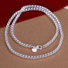 Street all-match 925 Sterling Silver classic 4MM box Bracelet necklace Jewelry set for men women Party wedding Gifts