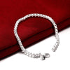 Street all-match 925 Sterling Silver classic 4MM box Bracelet necklace Jewelry set for men women Party wedding Gifts