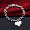 Street all-match romantic love heart 925 sterling silver Bracelet for woman fine jewelry Wedding party Holiday gift