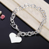 Street all-match romantic love heart 925 sterling silver Bracelet for woman fine jewelry Wedding party Holiday gift