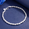 Street charms 4MM Twisted rope chain 925 sterling silver Bracelets for man woman classic jewelry Wedding party gifts