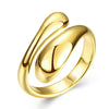 Street 925 Stamped silver gold plated Water drop Rings charm For women party wedding Jewelry gifts