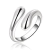 Street 925 Stamped silver gold plated Water drop Rings charm For women party wedding Jewelry gifts