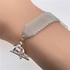 Street 925 sterling Silver Net chain bracelets earrings for women Jewelry sets designer Party wedding Holiday gifts