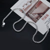Street 925 sterling silver 4MM round box Bracelets Necklace for woman men charms classic Wedding  party gift Jewelry