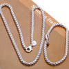 Street 925 sterling silver 4MM round box Bracelets Necklace for woman men charms classic Wedding  party gift Jewelry