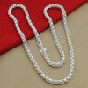 Street 925 sterling silver 4MM round box Bracelets Necklace for woman men charms classic Wedding  party gift Jewelry