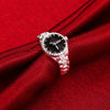 Street trend 925 Sterling Silver fine crystal Black watch Rings For Women men Charms Party wedding  Jewelry Gifts