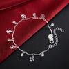 Street trend 925 sterling Silver lucky clover leaf zircon Chain Bracelet for Women Wedding Party gifts fine Jewelry