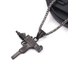 Submachine Gun Pistol Uzi Necklaces Men Hip Hop Accessories Dance Franco Chain Maxi Charm Long Pendant Necklace