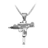 Submachine Gun Pistol Uzi Necklaces Men Hip Hop Accessories Dance Franco Chain Maxi Charm Long Pendant Necklace