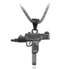 Submachine Gun Pistol Uzi Necklaces Men Hip Hop Accessories Dance Franco Chain Maxi Charm Long Pendant Necklace