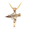 Submachine Gun Pistol Uzi Necklaces Men Hip Hop Accessories Dance Franco Chain Maxi Charm Long Pendant Necklace