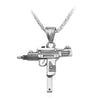 Submachine Gun Pistol Uzi Necklaces Men Hip Hop Accessories Dance Franco Chain Maxi Charm Long Pendant Necklace