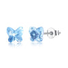 Hot Summer 925 Silver Crystal from Swarovski for Women Fashion jewelry 7 Colors Sweet Butterfly Crystal Stud Earrings Wholesale
