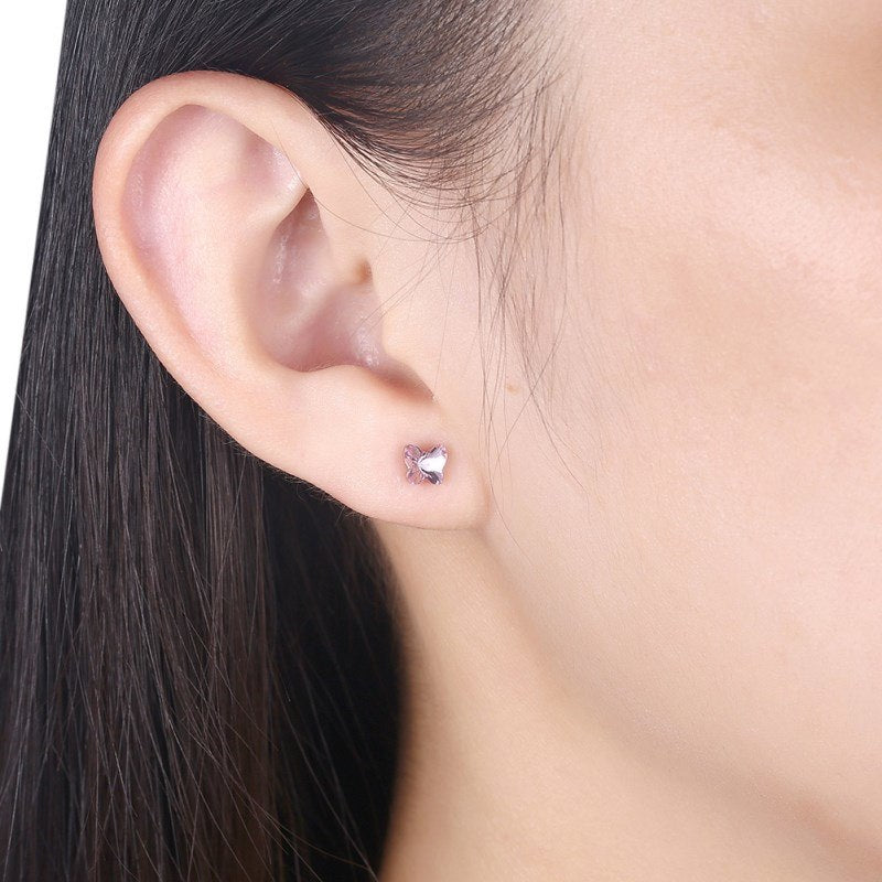 Hot Summer 925 Silver Crystal from Swarovski for Women Fashion jewelry 7 Colors Sweet Butterfly Crystal Stud Earrings Wholesale