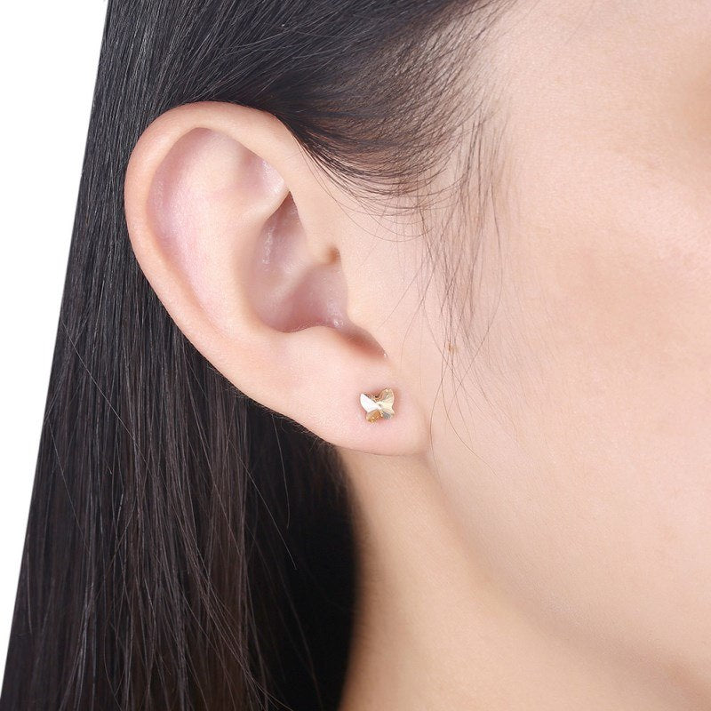 Hot Summer 925 Silver Crystal from Swarovski for Women Fashion jewelry 7 Colors Sweet Butterfly Crystal Stud Earrings Wholesale