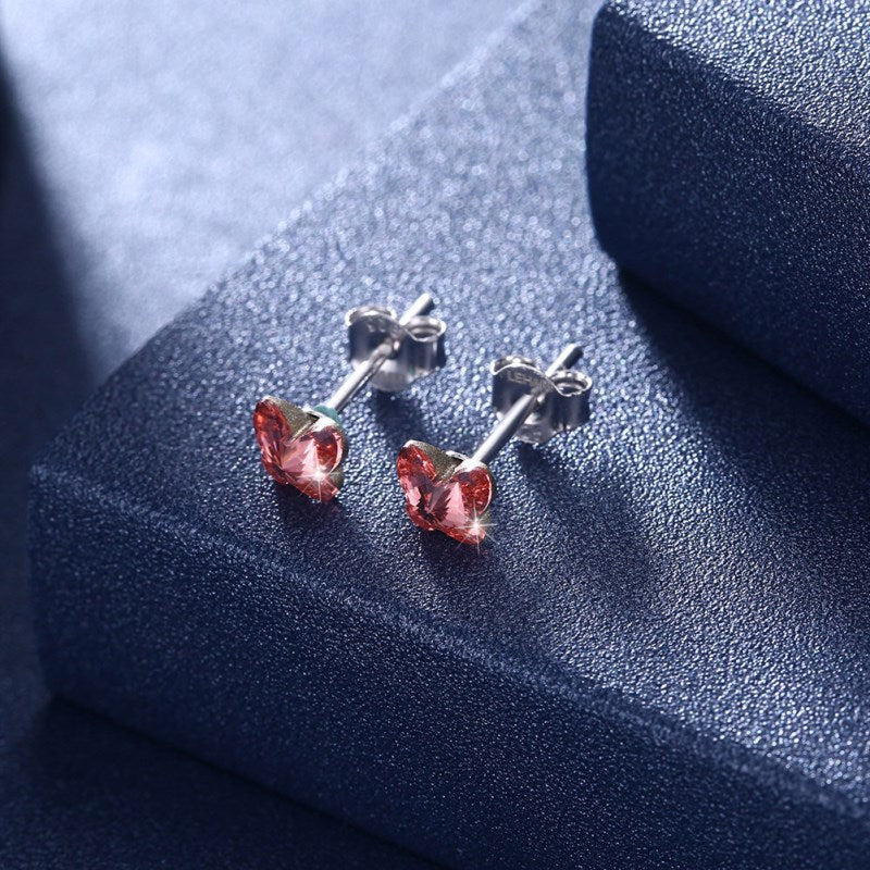 Hot Summer 925 Silver Crystal from Swarovski for Women Fashion jewelry 7 Colors Sweet Butterfly Crystal Stud Earrings Wholesale
