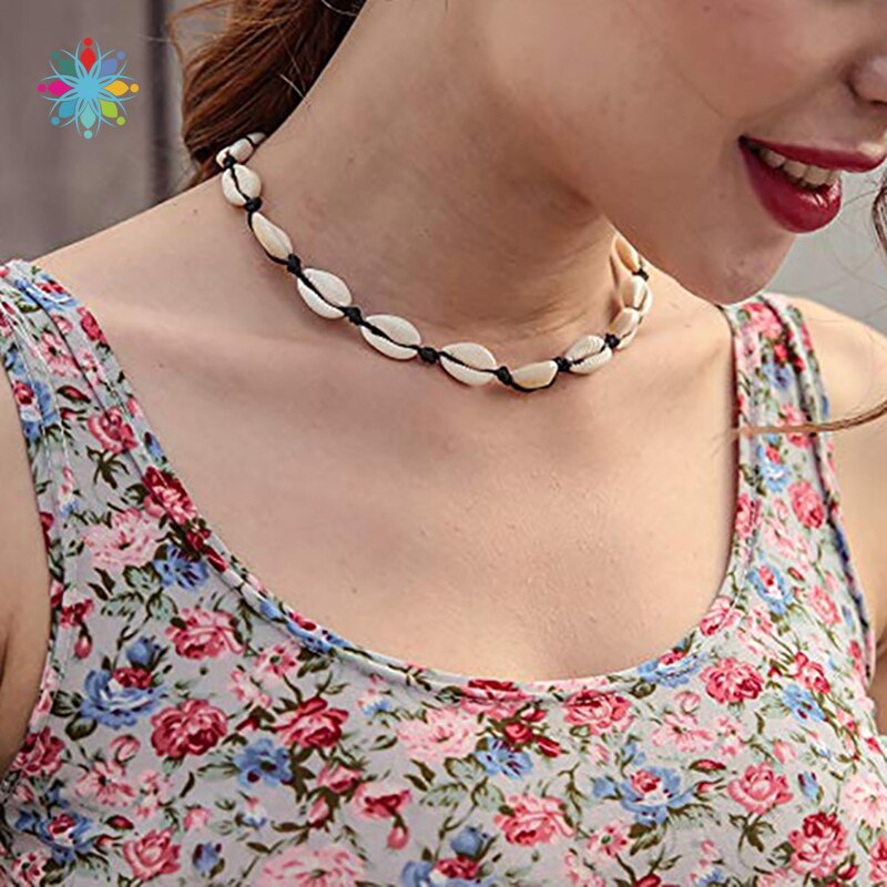 Trendy Necklace Jewelry  Handmade Woven Adjustable Boho Beach Choker Women Short Necklace