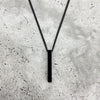 Trendy Rectangle Pendant Necklace Men Black Color Classic Stainless Steel Cuban Chain Necklace For Men Women Jewelry Gift
