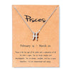 Virgo Taurus Pisces Message Card Jewelry 12 Constellation Pendant Necklace Chain Necklaces For Women Birthday Gift