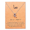 Virgo Taurus Pisces Message Card Jewelry 12 Constellation Pendant Necklace Chain Necklaces For Women Birthday Gift
