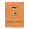 Virgo Taurus Pisces Message Card Jewelry 12 Constellation Pendant Necklace Chain Necklaces For Women Birthday Gift