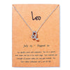Virgo Taurus Pisces Message Card Jewelry 12 Constellation Pendant Necklace Chain Necklaces For Women Birthday Gift