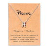 Virgo Taurus Pisces Message Card Jewelry 12 Constellation Pendant Necklace Chain Necklaces For Women Birthday Gift