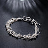 beautiful 925 sterling silver Five-line tassel beads chain Bracelet for woman wedding accessories party Gift Jewelry