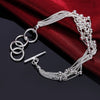 beautiful 925 sterling silver Five-line tassel beads chain Bracelet for woman wedding accessories party Gift Jewelry