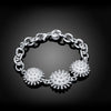 beautiful flowers chain 925 sterling silver Bracelets for women fine Wedding party Christmas Gifts Jewelry