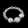 beautiful flowers chain 925 sterling silver Bracelets for women fine Wedding party Christmas Gifts Jewelry