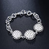 beautiful flowers chain 925 sterling silver Bracelets for women fine Wedding party Christmas Gifts Jewelry