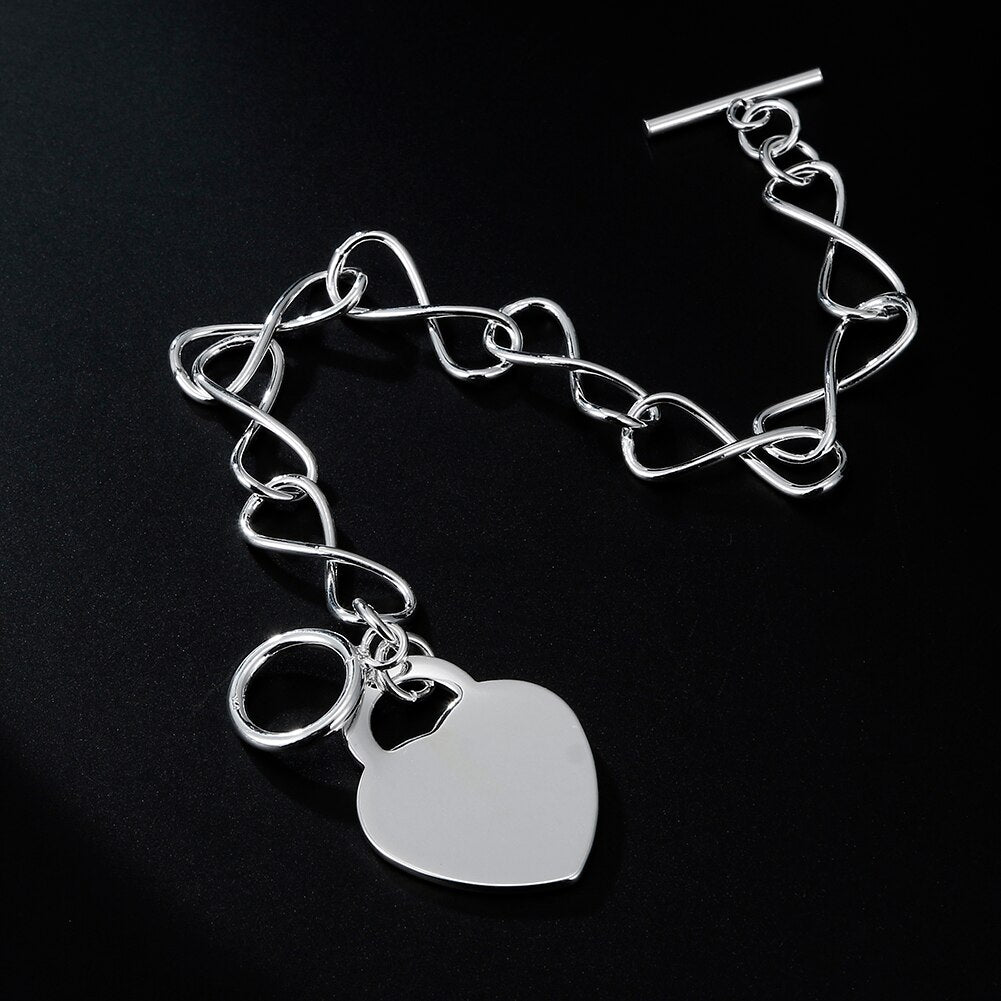 brands 925 sterling silver charm heart card Bracelets for women party Wedding designer fine jewelry Christmas gifts