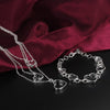charm designer 925 Sterling Silver heart bracelets neckalce Jewelry setsfor women classic Party wedding Couple gifts